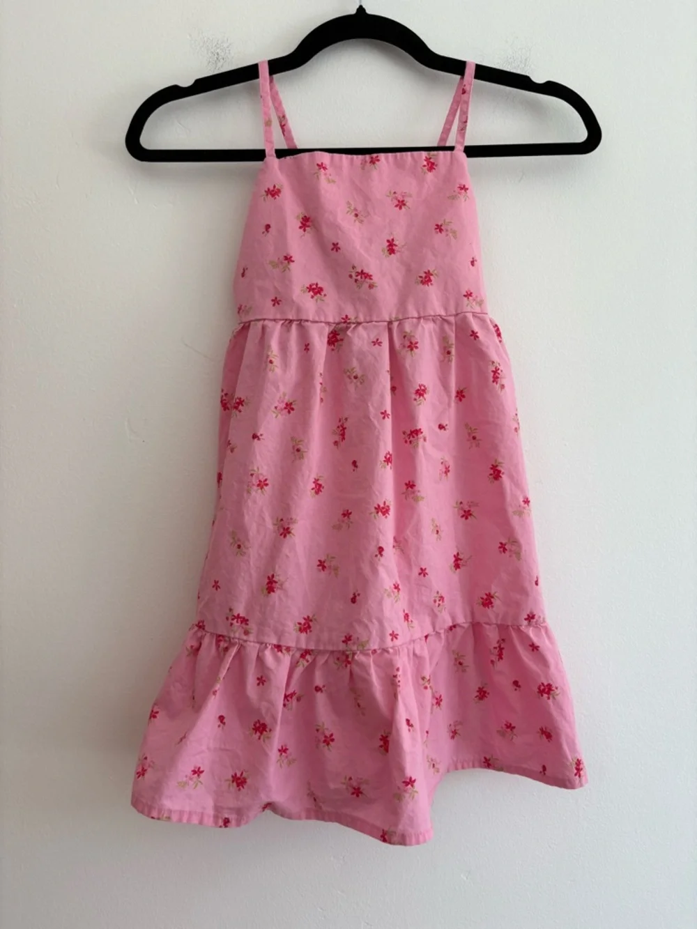 Children's Place Girl's Pink Ditsy Floral Tiered Dress Church Vacation Spring - Picture 2 of 6